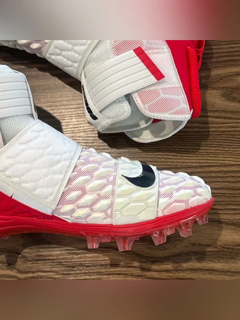 Size 13 Nike Force Savage Elite 2 Football Cleats White/Red BV3962-106